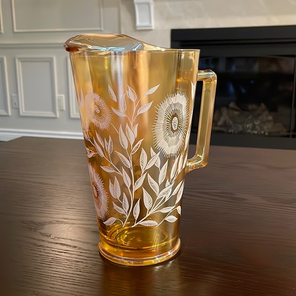 Jeanette Marigold Other - Vintage 1950s Jeanette Marigold Large Pitcher Cosmo Iridescent Carnival Luster